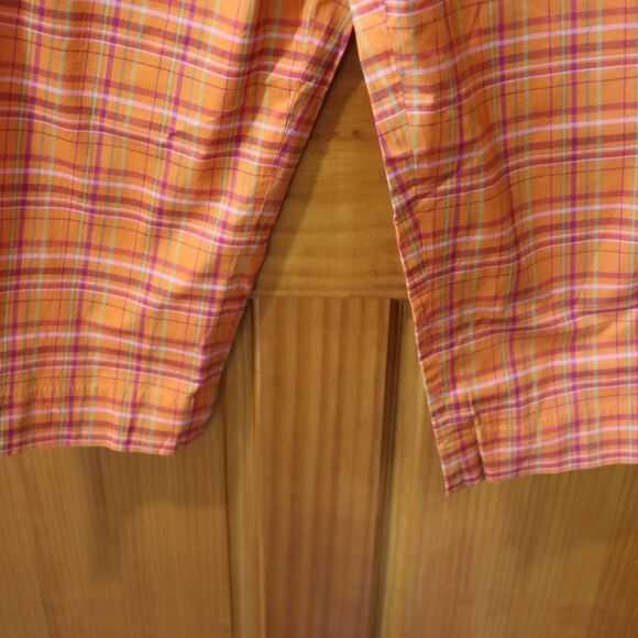Telluride Women’s Bright Orange Plaid Capri Pants Size 10 NWT Y2K Streetwear - Picture 6 of 13